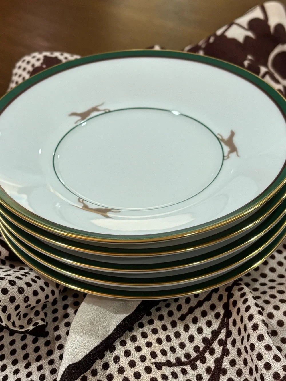Vintage Noritake Royal Hunt set of 5 saucers